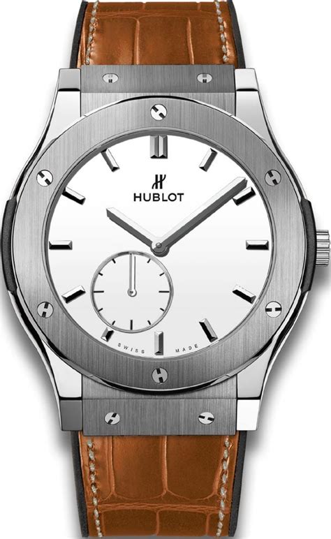 hublot classic fusion ultra-thin titanium white shiny|Hublot classic fusion price.